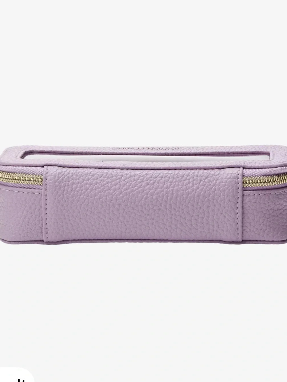 NWT Tartan + Twine Lilac Cosmetic Window Pouch with Gold Zipper